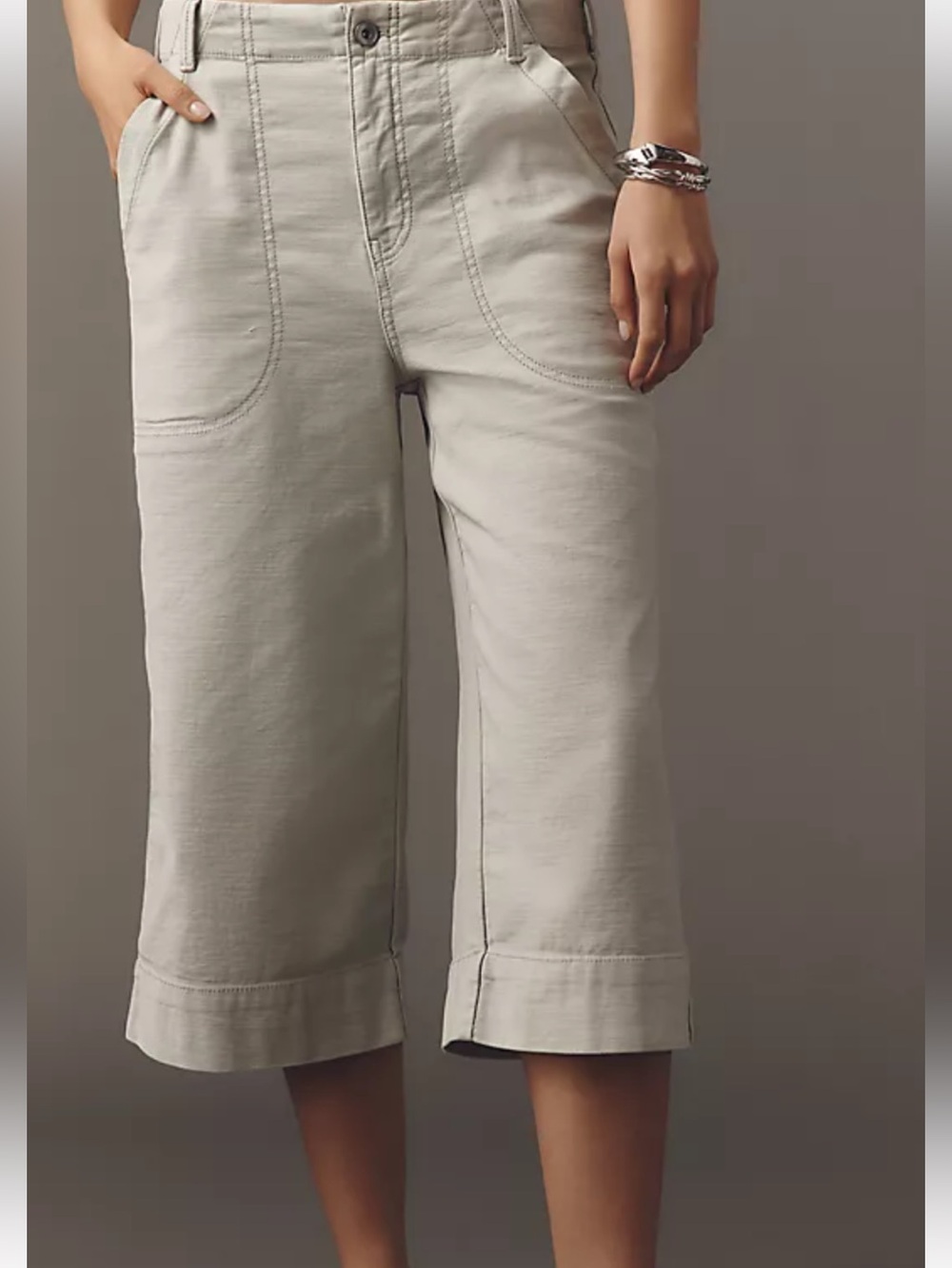 Anthropologie Pilcro Cropped Utility Pants Size29 Sage Green